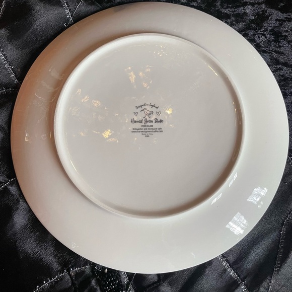 HARVEST GREEN STUDIO Porcelain Floral Skull Decorative Plate Day Of The Dead - Picture 6 of 10